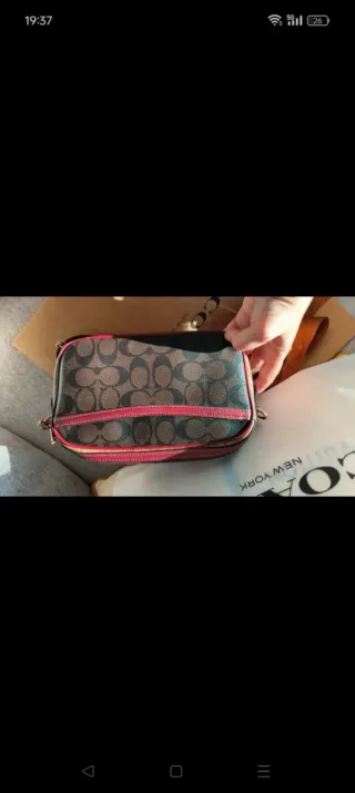 Bolso Coach Marrón y granate Original