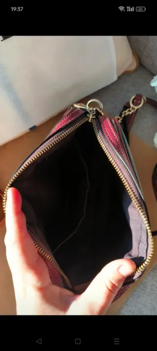 Bolso Coach Marrón y granate Original