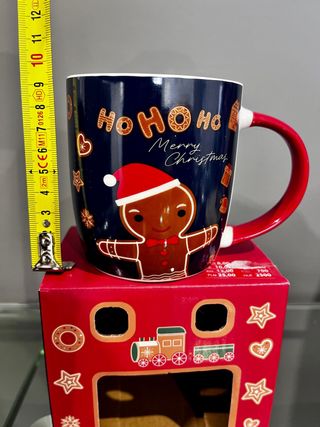 Taza Navideña + Llavero de Galleta Jengibre