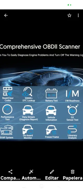 Escáner Coche OBD2 Bluetooth App Propia