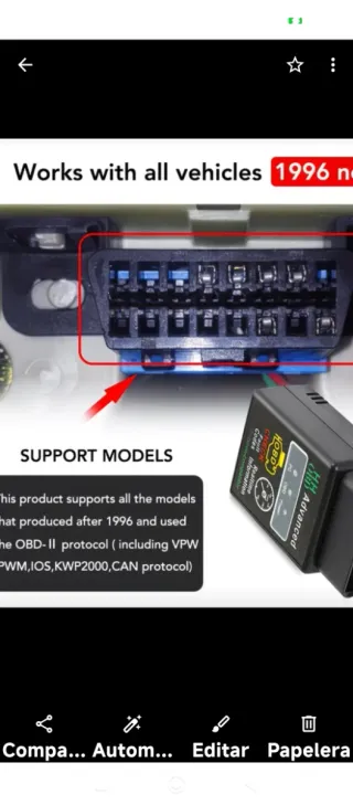 Escáner Coche OBD2 Bluetooth App Propia
