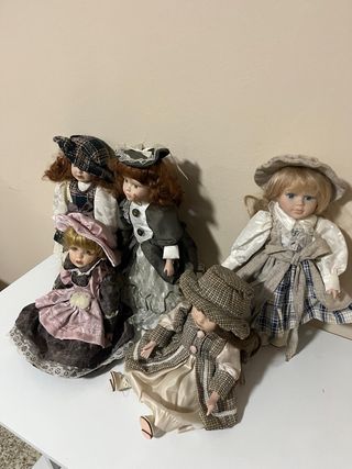 Muñecas de Porcelana Antiguas - Set de 5