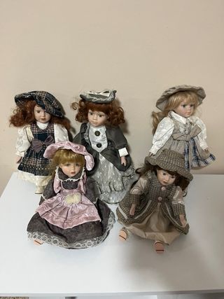 Muñecas de Porcelana Antiguas - Set de 5