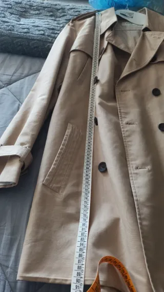 Cappotto trench beige doppiopetto 100% cotone