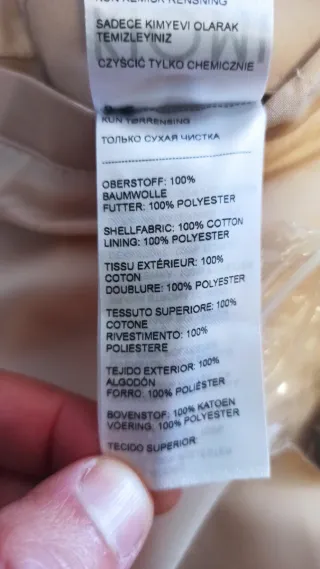 Cappotto trench beige doppiopetto 100% cotone