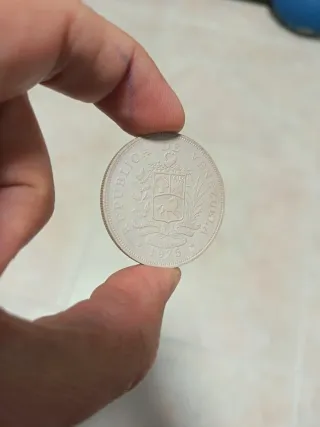 Moneda Plata 25 Bolívares Venezuela 1975 proof