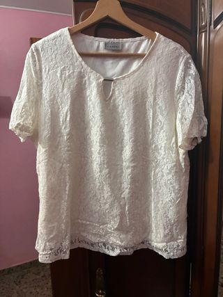 Blusa blanca CANDAS encaje