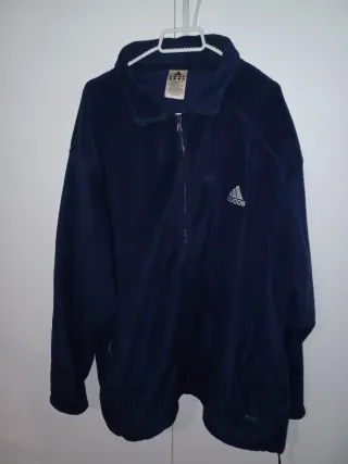 Chaqueta Polar Adidas Azul Marino Cremallera Larga