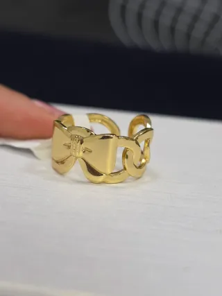 Anello fiocco oro regolabile
