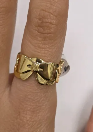Anello fiocco oro regolabile