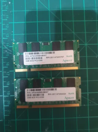 Pack 2x Memoria RAM Apacer 2GB DDR2 SODIMM