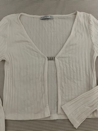 Top blanco manga larga