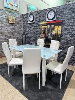 OFERTON DE MESA DE CRISTAL TEMPLADO + 6 SILLAS