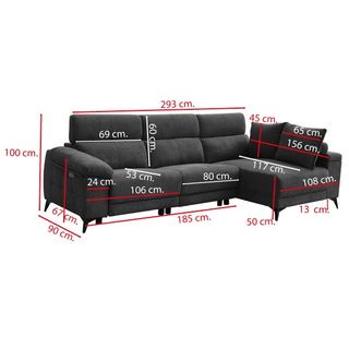 Chaiselongue eléctrica Muebles Aiko gris