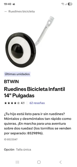 Ruedines bici aro 16