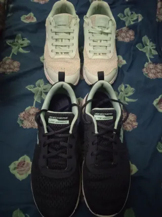 LOTE 2 PARES ZAPATILLAS SKECHERS Y TENTH TALL.37