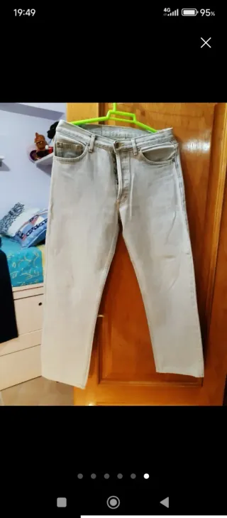 Pantalón vaquero beige hombre Talla M