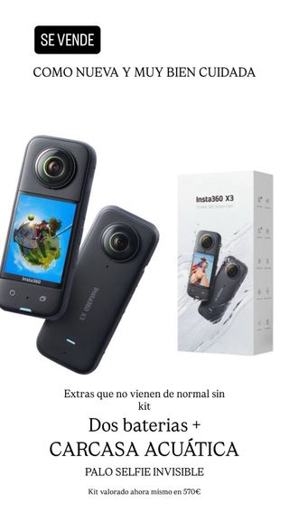 Insta360 X3 Cámara 360° Negra