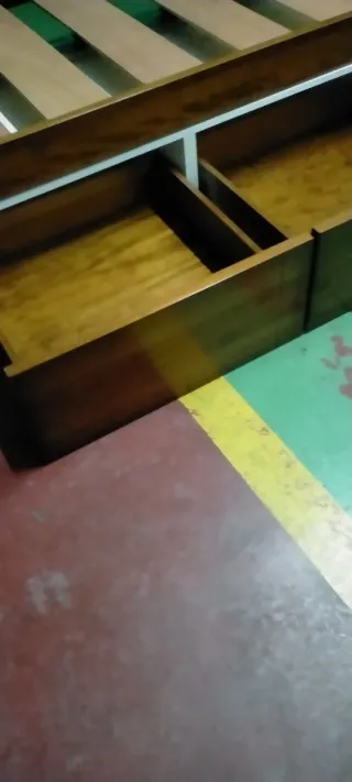 Cama madera maciza 190x90 con cajonera