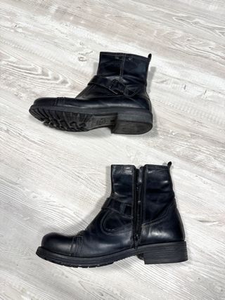 Stivali neri biker con fibbia e cerniera | num. 40