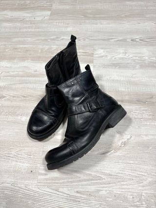 Stivali neri biker con fibbia e cerniera | num. 40