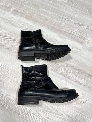 Stivali neri biker con fibbia e cerniera | num. 40