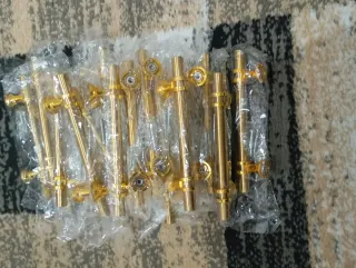 Tiradores dorados para muebles (pack 20 piezas)