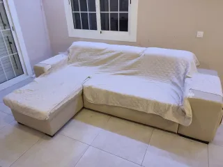 Sofá cama beige tela