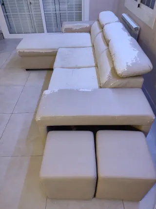 Sofá cama beige tela