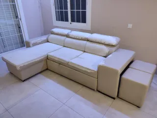 Sofá cama beige tela