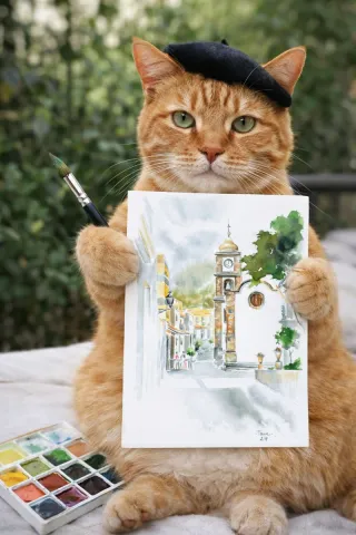 Postales y acuarelas estilo Canario