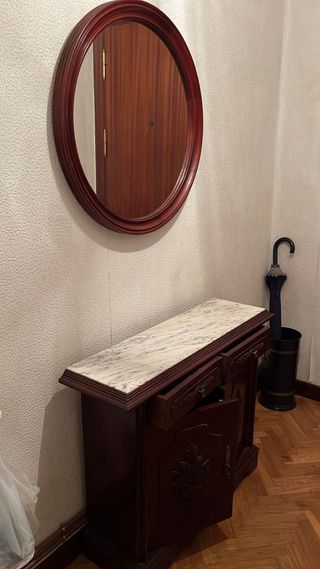 Mesa aparador mármol y madera