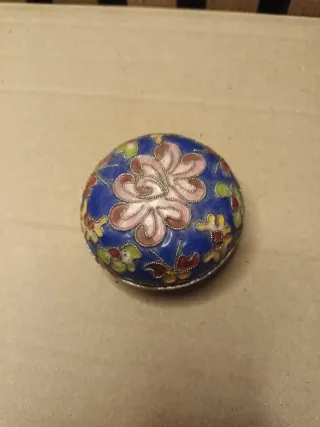 Joyero/Pastillero Vintage Flores Azules