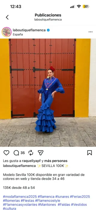 Vestido Flamenca Azul Sin estrenar