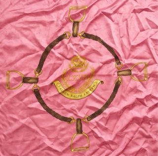 Foulard Ralph Lauren 100% Seta Rosa Oro