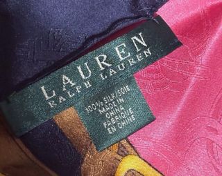 Foulard Ralph Lauren 100% Seta Rosa Oro