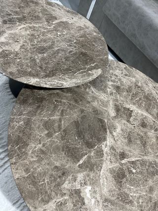 Conjunto 2 mesas centro mármol natural y base