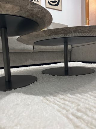 Conjunto 2 mesas centro mármol natural y base