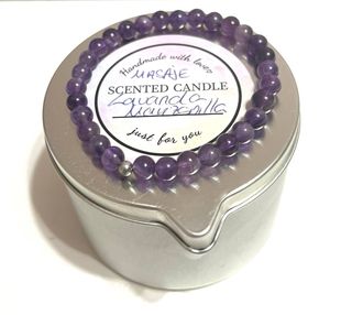 Confezione regalo massaggio con candela e braccialetto ametista
