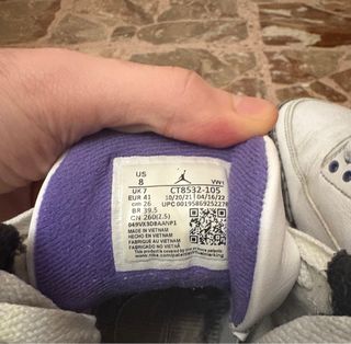 Jordan 3 Dark Iris Viola Bianco