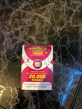 Tarjeta Adrenalyn XL Panini 20.000 Toques