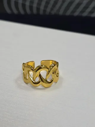 Anello acciaio dorato regolabile