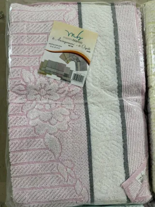 Set 12 Asciugamani 6 Viso 6 Ospite 100% Cotone