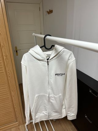 ESSENTIALS Sudadera Blanca Cremallera