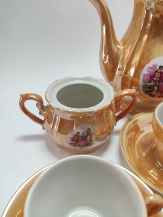 Juego de té porcelana japonesa color caramelo