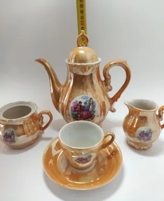 Juego de té porcelana japonesa color caramelo