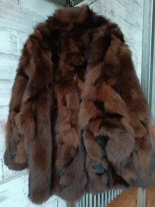 Chaquetón de zorro marrón