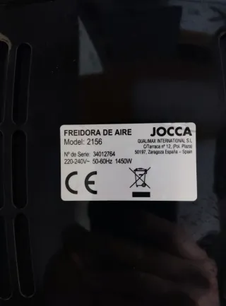 Freidora de Aire Jocca 5L Negra