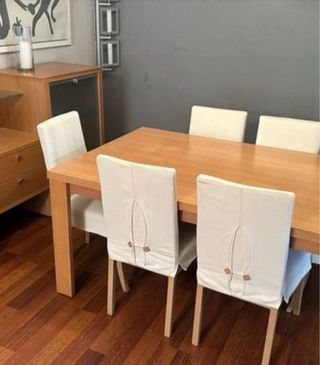 Mesa extensible comedor y 6 sillas