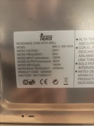 Microondas Teka Grill MW 21 IBS